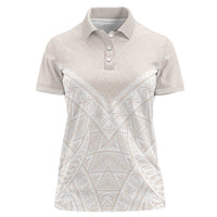 Lotu Tamaiti Tongan Polynesian Art Pattern Women Polo Shirt Traditional Tribal Motifs LT9 Female White - Polynesian Pride
