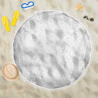 Lotu Tamaiti White Tongan Ngatu Beach Blanket Polynesian Tribal Fonulei Pattern - Polynesian Pride