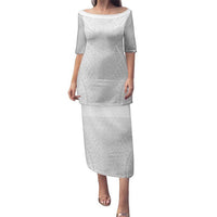 Lotu Tamaiti White Tongan Ngatu Family Matching Puletasi and Hawaiian Shirt Polynesian Tribal Fonulei Pattern - Polynesian Pride