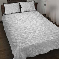 Lotu Tamaiti White Tongan Ngatu Quilt Bed Set Polynesian Tribal Fonulei Pattern - Polynesian Pride