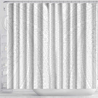 Lotu Tamaiti White Tongan Ngatu Shower Curtain Polynesian Tribal Fonulei Pattern - Polynesian Pride