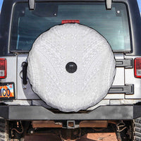 Lotu Tamaiti White Tongan Ngatu Spare Tire Cover Polynesian Tribal Fonulei Pattern - Polynesian Pride