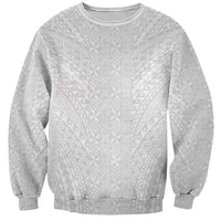 Lotu Tamaiti White Tongan Ngatu Sweatshirt Polynesian Tribal Fonulei Pattern - Polynesian Pride