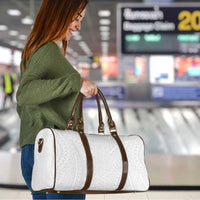 Lotu Tamaiti White Tongan Ngatu Travel Bag Polynesian Tribal Fonulei Pattern - Polynesian Pride