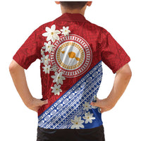 French Polynesia Family Matching Mermaid Dress and Hawaiian Shirt Tahitian Tiare Flowers Tribal