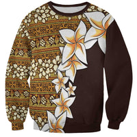 Vintage Hibiscus Turtle Pattern Sweatshirt with Plumeria Half Style