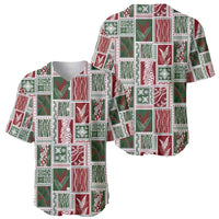 Mele Kalikimaka Hawaiian Quilt and Lei Patchwork Baseball Jersey LT9 - Polynesian Pride