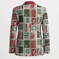 Mele Kalikimaka Hawaiian Quilt and Lei Patchwork Blazer - Polynesian Pride