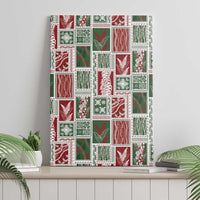 Mele Kalikimaka Hawaiian Quilt and Lei Patchwork Canvas Wall Art - Polynesian Pride