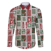 Mele Kalikimaka Hawaiian Quilt and Lei Patchwork Family Matching Long Sleeve Bodycon Dress and Hawaiian Shirt - Polynesian Pride