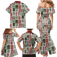 Mele Kalikimaka Hawaiian Quilt and Lei Patchwork Family Matching Mermaid Dress and Hawaiian Shirt - Polynesian Pride