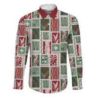 Mele Kalikimaka Hawaiian Quilt and Lei Patchwork Family Matching Off Shoulder Maxi Dress and Hawaiian Shirt - Polynesian Pride