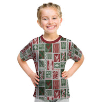 Mele Kalikimaka Hawaiian Quilt and Lei Patchwork Kid T Shirt - Polynesian Pride