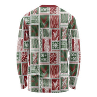 Mele Kalikimaka Hawaiian Quilt and Lei Patchwork Long Sleeve Shirt LT9 - Polynesian Pride