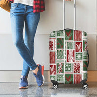 Mele Kalikimaka Hawaiian Quilt and Lei Patchwork Luggage Cover - Polynesian Pride