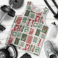 Mele Kalikimaka Hawaiian Quilt and Lei Patchwork Men Tank Top LT9 - Polynesian Pride