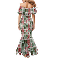 Mele Kalikimaka Hawaiian Quilt and Lei Patchwork Mermaid Dress - Polynesian Pride