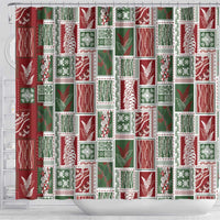 Mele Kalikimaka Hawaiian Quilt and Lei Patchwork Shower Curtain LT9 - Polynesian Pride