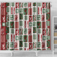 Mele Kalikimaka Hawaiian Quilt and Lei Patchwork Shower Curtain LT9 - Polynesian Pride