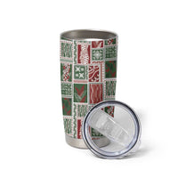 Mele Kalikimaka Hawaiian Quilt and Lei Patchwork Tumbler Cup - Polynesian Pride