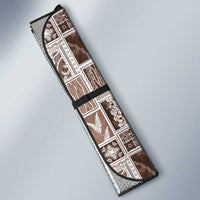 Vintage Aloha Block Quilt Auto Sun Shade Beige Inspired Lei Motifs - Polynesian Pride