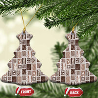 Vintage Aloha Block Quilt Ceramic Ornament Beige Inspired Lei Motifs - Polynesian Pride