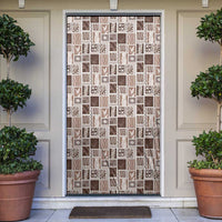 Vintage Aloha Block Quilt Door Cover Beige Inspired Lei Motifs - Polynesian Pride