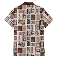 Vintage Aloha Block Quilt Family Matching Mermaid Dress and Hawaiian Shirt Beige Inspired Lei Motifs - Polynesian Pride