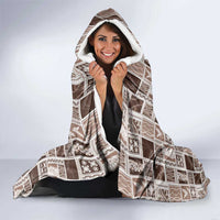 Vintage Aloha Block Quilt Hooded Blanket Beige Inspired Lei Motifs LT9 - Polynesian Pride