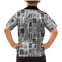 Vintage Aloha Block Quilt Family Matching Mermaid Dress and Hawaiian Shirt Black Inspired Lei Motifs LT9 - Polynesian Pride