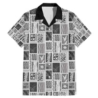 Vintage Aloha Block Quilt Family Matching Mermaid Dress and Hawaiian Shirt Black Inspired Lei Motifs LT9 Dad's Shirt - Short Sleeve Black - Polynesian Pride