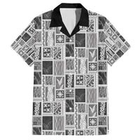 Vintage Aloha Block Quilt Family Matching Tank Maxi Dress and Hawaiian Shirt Black Inspired Lei Motifs - Polynesian Pride