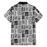 Vintage Aloha Block Quilt Family Matching Tank Maxi Dress and Hawaiian Shirt Black Inspired Lei Motifs - Polynesian Pride