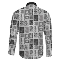 Vintage Aloha Block Quilt Family Matching Tank Maxi Dress and Hawaiian Shirt Black Inspired Lei Motifs - Polynesian Pride