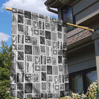 Vintage Aloha Block Quilt Garden Flag Black Inspired Lei Motifs - Polynesian Pride