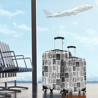 Vintage Aloha Block Quilt Luggage Cover Black Inspired Lei Motifs - Polynesian Pride