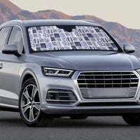 Vintage Aloha Block Quilt Auto Sun Shade Blue Inspired Lei Motifs - Polynesian Pride