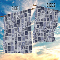 Vintage Aloha Block Quilt Garden Flag Blue Inspired Lei Motifs - Polynesian Pride