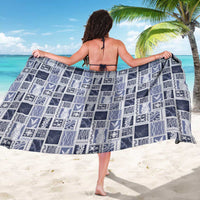 Vintage Aloha Block Quilt Sarong Blue Inspired Lei Motifs - Polynesian Pride