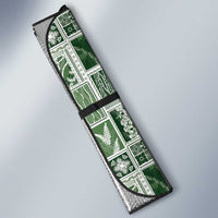 Vintage Aloha Block Quilt Auto Sun Shade Green Inspired Lei Motifs - Polynesian Pride