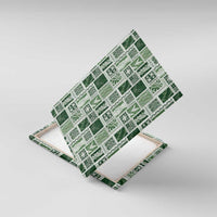 Vintage Aloha Block Quilt Canvas Wall Art Green Inspired Lei Motifs - Polynesian Pride