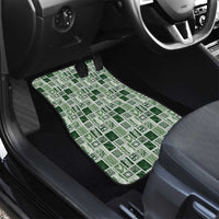 Vintage Aloha Block Quilt Car Mats Green Inspired Lei Motifs - Polynesian Pride