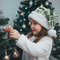 Vintage Aloha Block Quilt Christmas Santa Hat Green Inspired Lei Motifs - Polynesian Pride