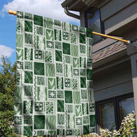 Vintage Aloha Block Quilt Garden Flag Green Inspired Lei Motifs - Polynesian Pride