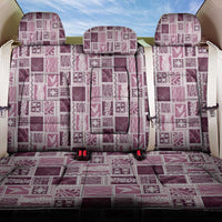 Vintage Aloha Block Quilt Back Car Seat Cover Pink Inspired Lei Motifs - Polynesian Pride