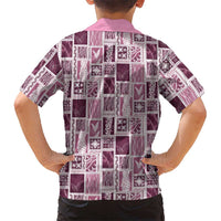Vintage Aloha Block Quilt Hawaiian Shirt Pink Inspired Lei Motifs - Polynesian Pride