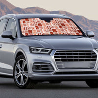 Vintage Aloha Block Quilt Auto Sun Shade Red Inspired Lei Motifs - Polynesian Pride