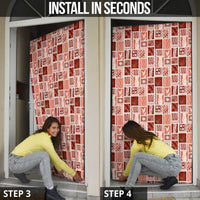 Vintage Aloha Block Quilt Door Cover Red Inspired Lei Motifs - Polynesian Pride