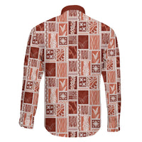 Vintage Aloha Block Quilt Family Matching Mermaid Dress and Hawaiian Shirt Red Inspired Lei Motifs - Polynesian Pride