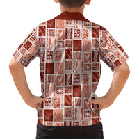 Vintage Aloha Block Quilt Family Matching Puletasi and Hawaiian Shirt Red Inspired Lei Motifs LT9 - Polynesian Pride